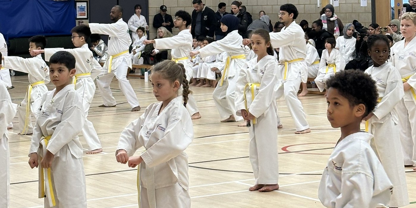 Students training in age groups at London Taekwondo Sparks in Greenford