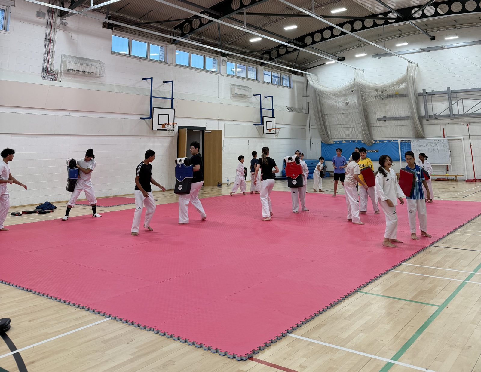Students training on the new mats at London Taekwondo Sparks in Greenford